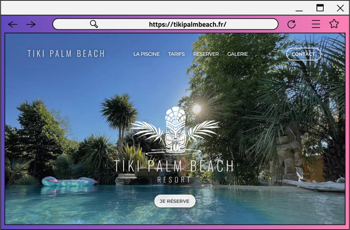 Portfolio – Site de Tiki Palm Beach(tikipalmbeach.fr) par AMCom (Alexis Magaud)