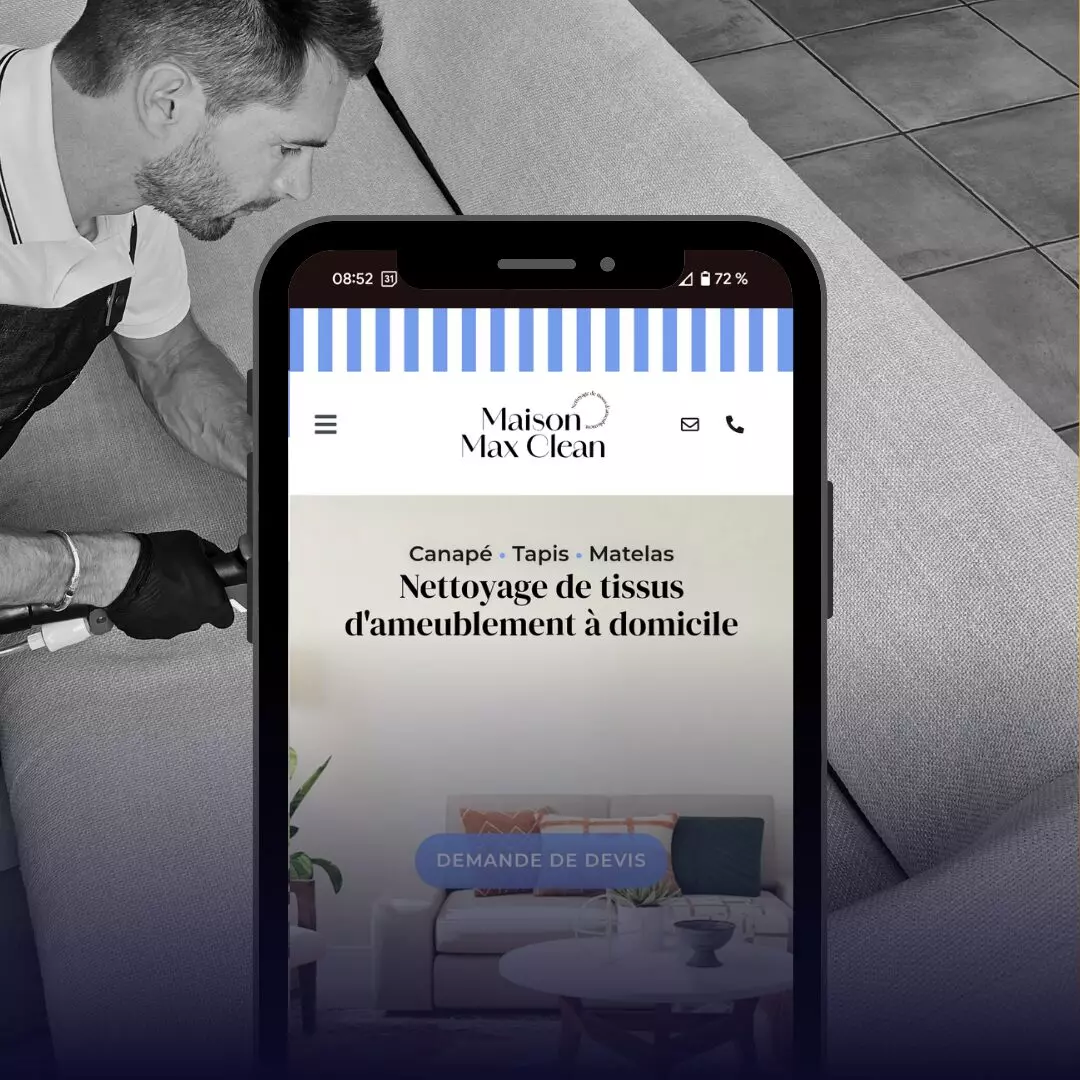 Maison Max Clean Nettoyage de tissus d'ameublement- Portfolio projets web site internet AMCom