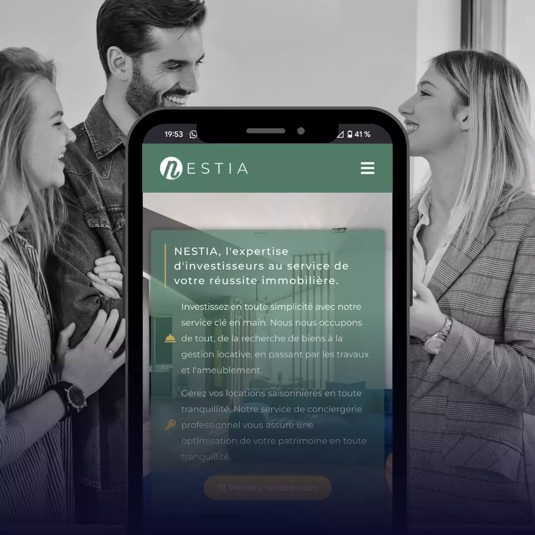 Nestia expertise investissement immobilier - Portfolio projets web site internet AMCom