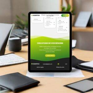 Portfolio - Le site internet de KIGERTOU (kigertou.com) sur un écran de tablette, par AMCom (Alexis Magaud)