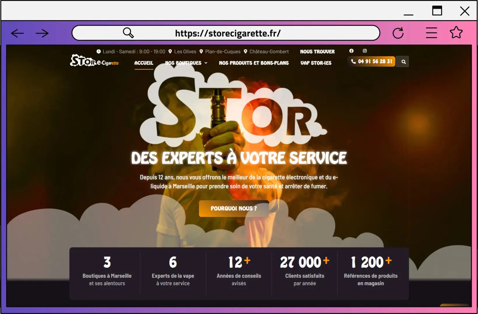 Site internet STOR e-cigarette (storecigarette.fr) par AMCom (Alexis Magaud)