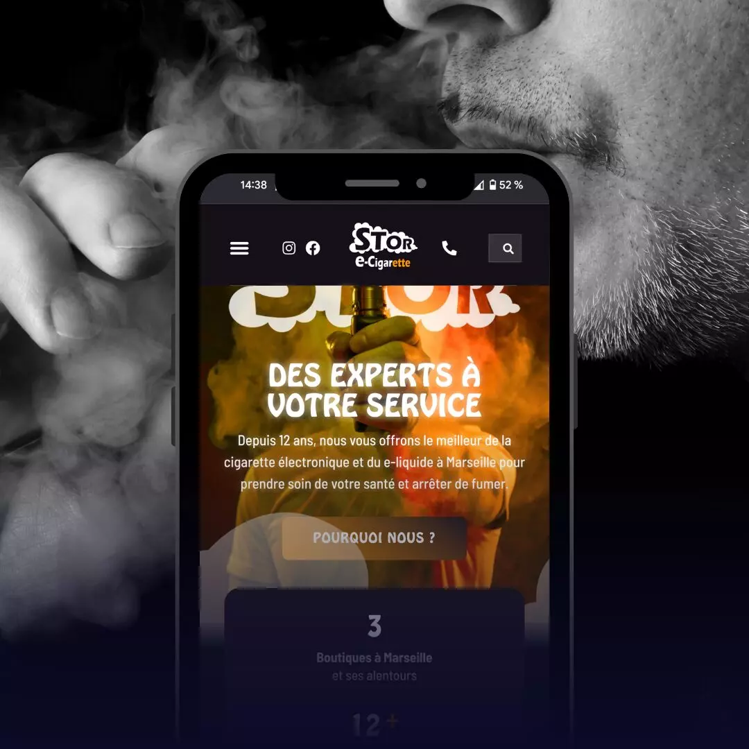 STOR e-cigarette boutique- Portfolio projets web site internet AMCom