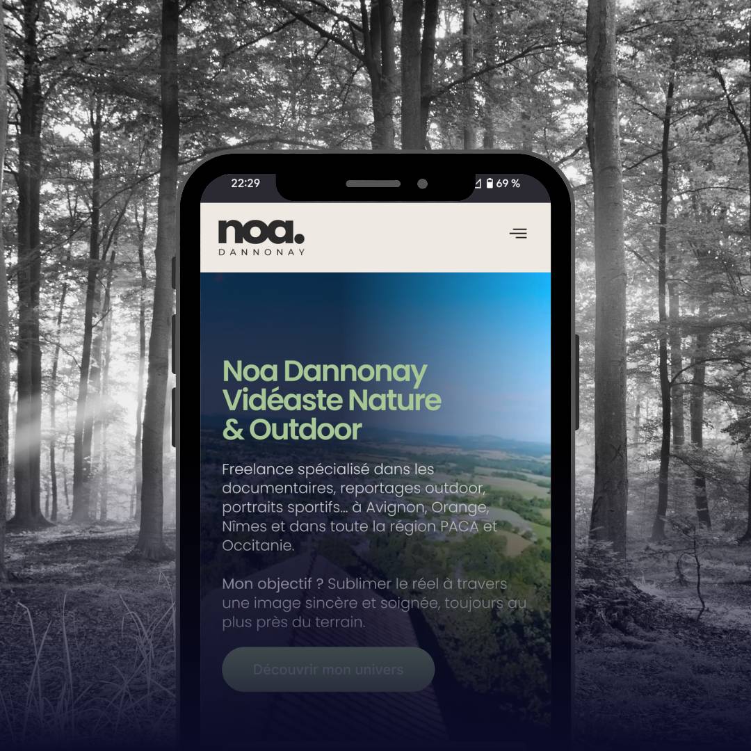 Noa Dannonay - Freelance Vidéaste Nature et Outdoor site internet vidéo - Portfolio projets refonte web site internet AMCom